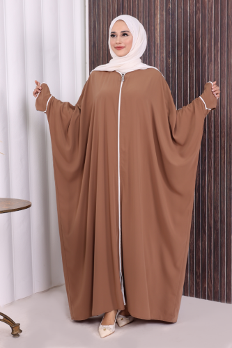 Fermuarlı Yarasakol Ferace 6002 Vizon - 2