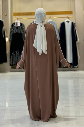 Fermuarlı Yarasakol Ferace 6002 Vizon - 9