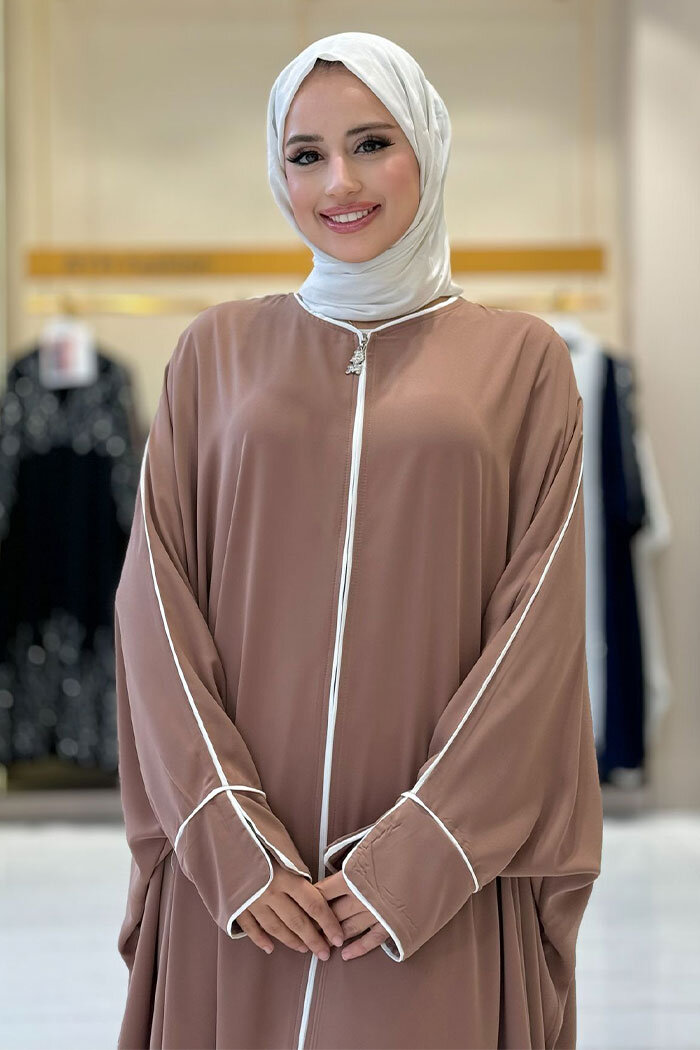 Fermuarlı Yarasakol Ferace 6002 Vizon - 11