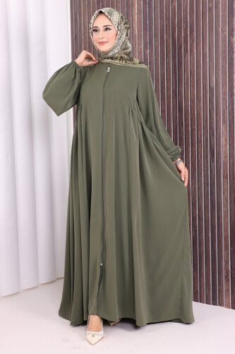 Oval Büzgülü Kol Manşetleri Lastikli  Ferace 6005 Haki