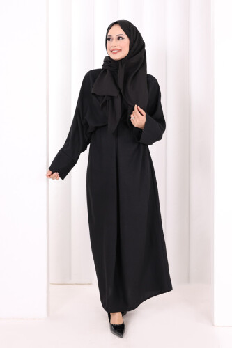 Çapraz Bağlamalı İpli Elbise 6083 Siyah