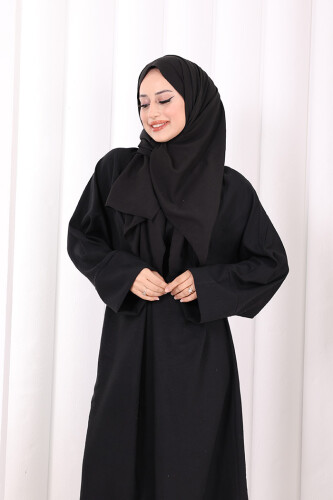 Çapraz Bağlamalı İpli Elbise 6083 Siyah - 6