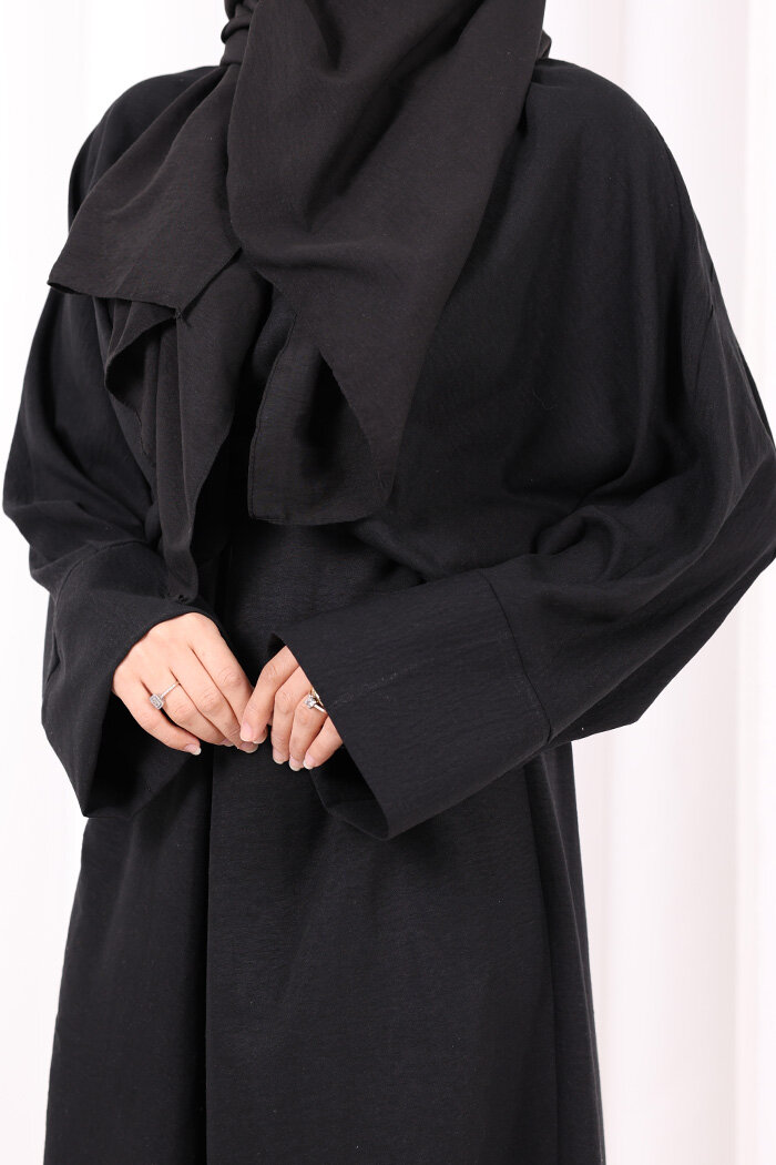 Çapraz Bağlamalı İpli Elbise 6083 Siyah - 7