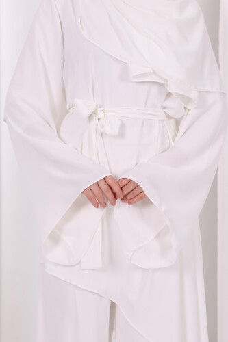 Çapraz Tunik Üçlü Takım 8037 Ekru - 6