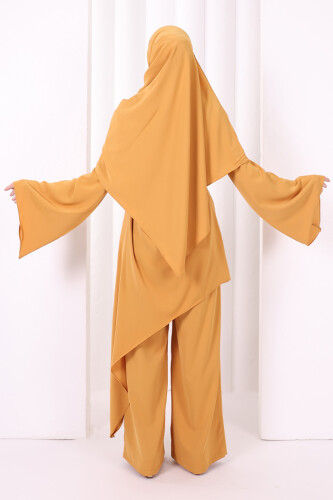 Çapraz Tunik Üçlü Takım 8037 Hardal - 5