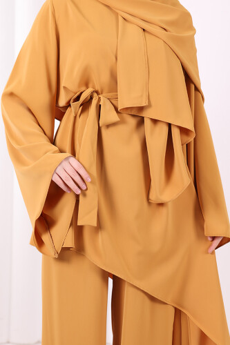 Çapraz Tunik Üçlü Takım 8037 Hardal - 7