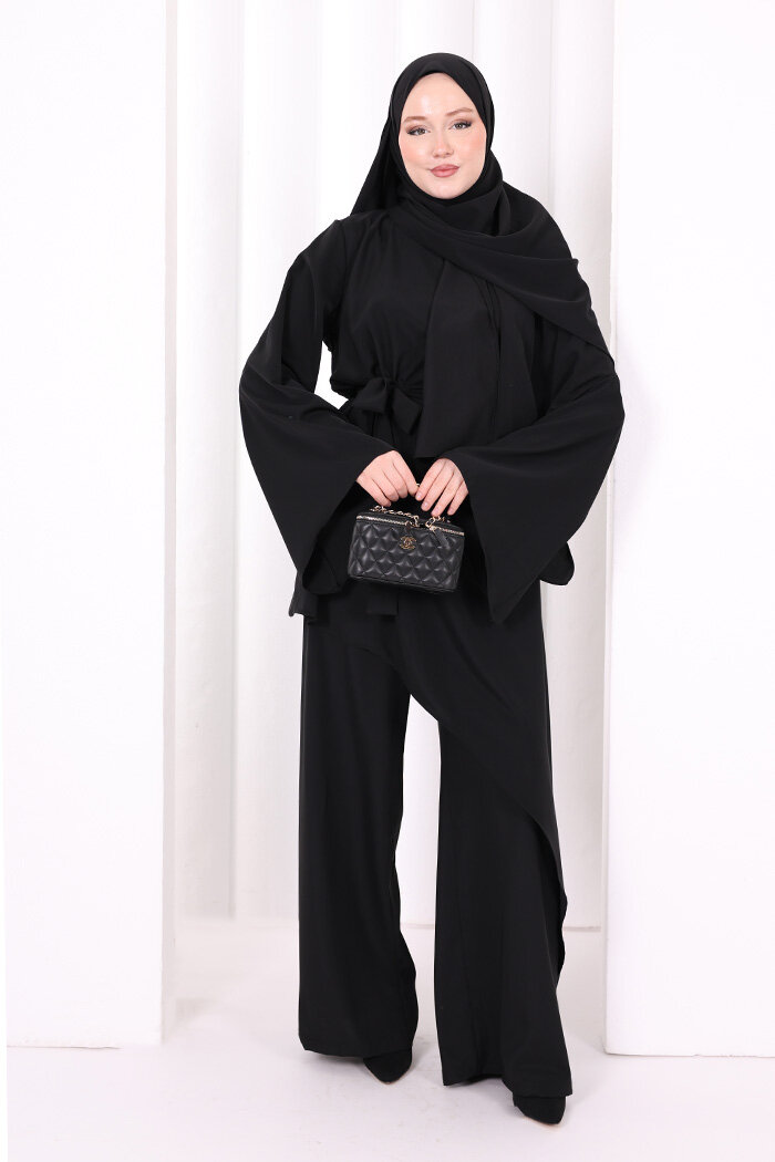 Çapraz Tunik Üçlü Takım 8037 Siyah - 1
