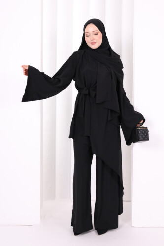 Çapraz Tunik Üçlü Takım 8037 Siyah - 2