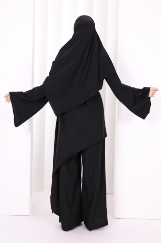 Çapraz Tunik Üçlü Takım 8037 Siyah - 5