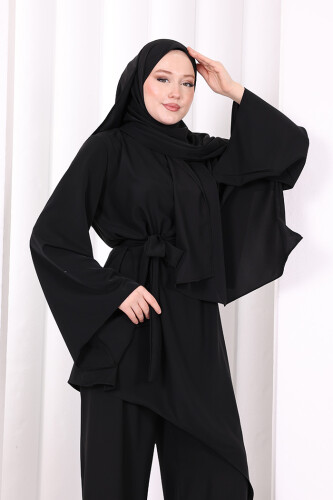 Çapraz Tunik Üçlü Takım 8037 Siyah - 6