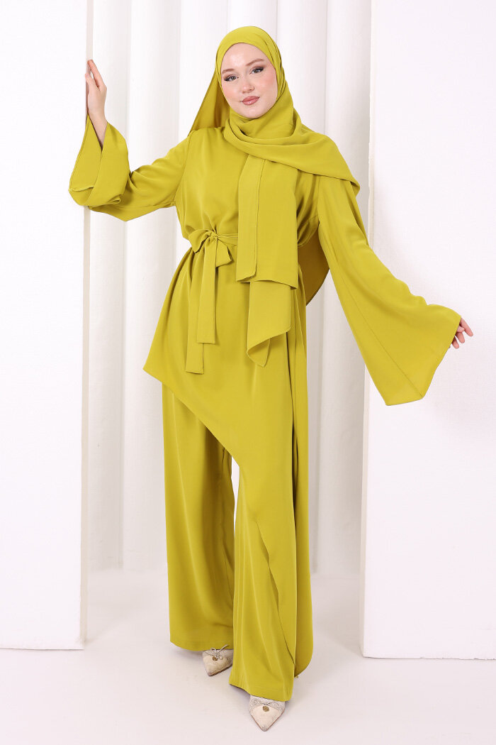 Çapraz Tunik Üçlü Takım 8037 Yağ Yeşili - 3