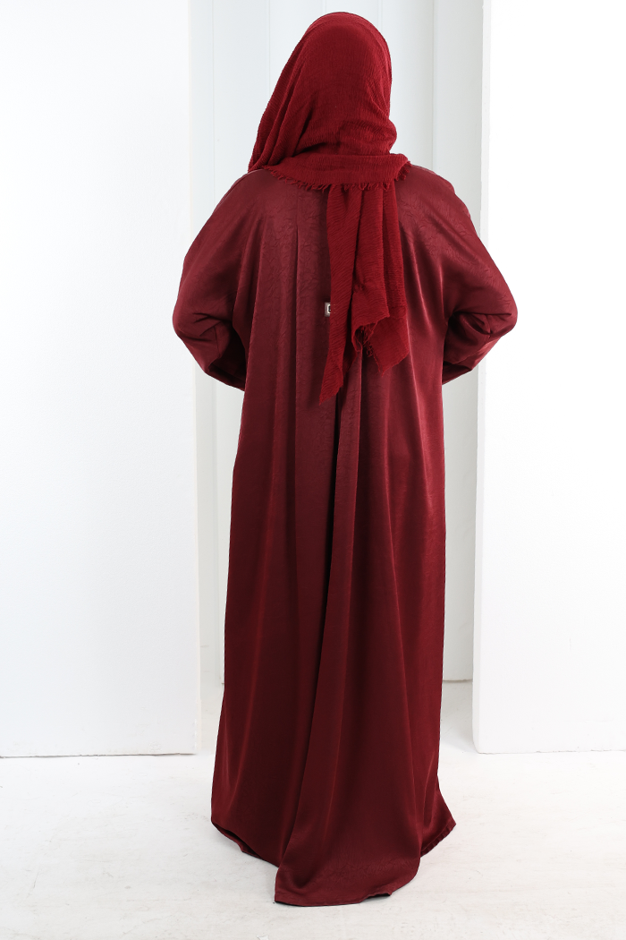 Çıt Çıt Düğmeli Ferace 70023 Bordo - 4