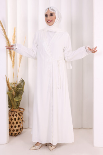 Danteli Şallı Abaya Şal Hediyelidir! 7069 Ekru