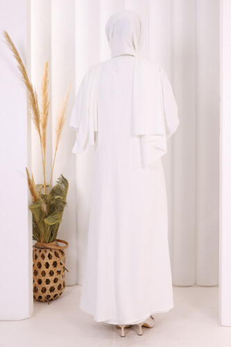 Danteli Şallı Abaya Şal Hediyelidir! 7069 Ekru - 4