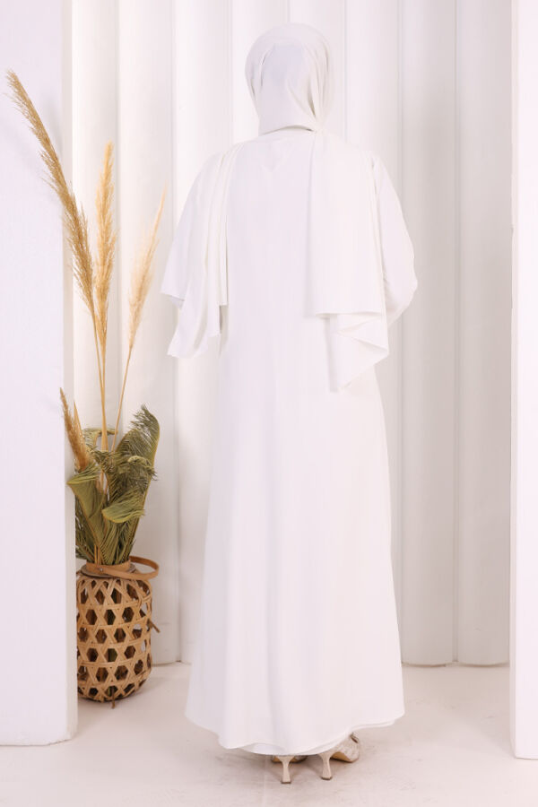 Danteli Şallı Abaya Şal Hediyelidir! 7069 Ekru - 4