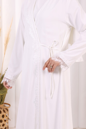 Danteli Şallı Abaya Şal Hediyelidir! 7069 Ekru - 6