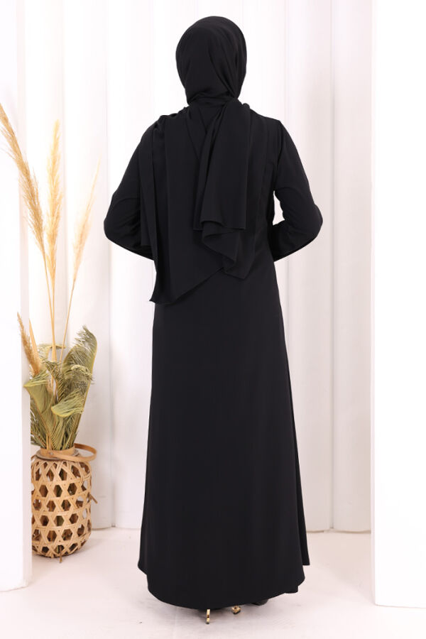 Danteli Şallı Abaya Şal Hediyelidir! 7069 Siyah - 3