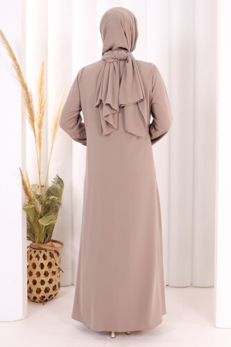 Danteli Şallı Abaya Şal Hediyelidir! 7069 Vizon - 5