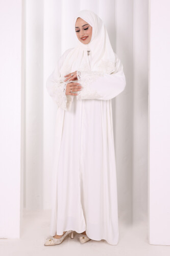 Dantelli Namaz Feracesi 6093 Ekru - 2