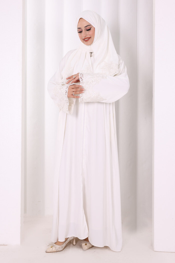 Dantelli Namaz Feracesi 6093 Ekru - 2