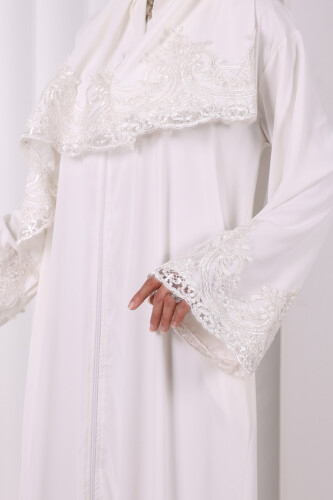 Dantelli Namaz Feracesi 6093 Ekru - 5