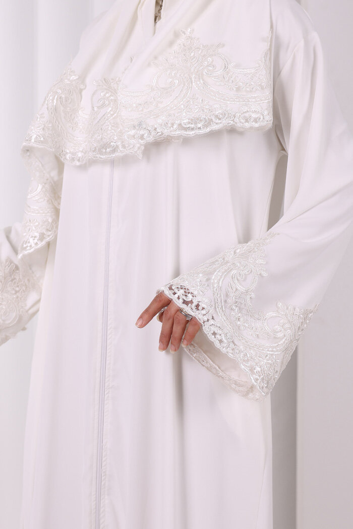 Dantelli Namaz Feracesi 6093 Ekru - 5