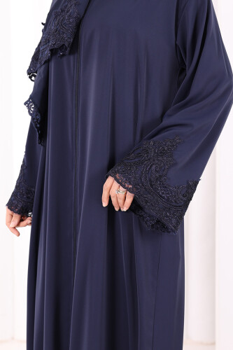 Dantelli Namaz Feracesi 6093 Lacivert - 6