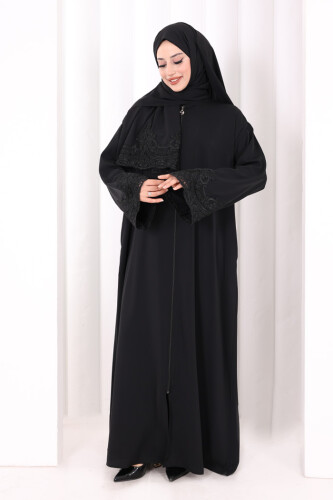 Dantelli Namaz Feracesi 6093 Siyah - 2