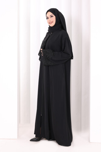 Dantelli Namaz Feracesi 6093 Siyah - 3