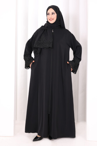 Dantelli Namaz Feracesi 6093 Siyah - 4