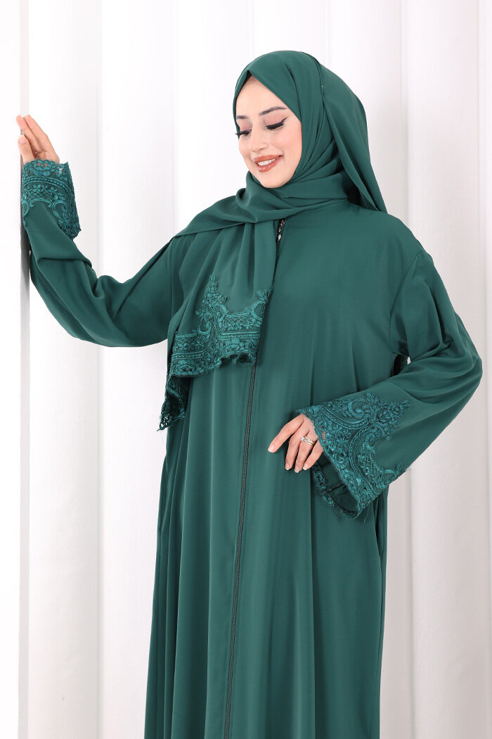 Dantelli Namaz Feracesi 6093 Zümrüt - 5