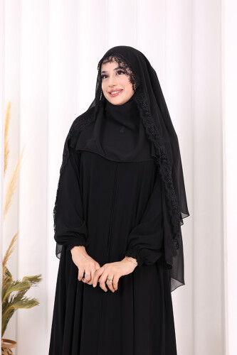 Dantelli Sufle 6069 Siyah - 4