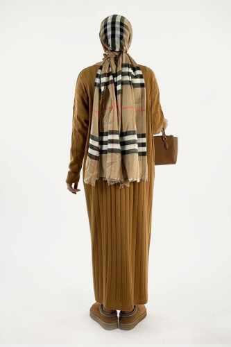 Desenli Triko Hırka 18207 Taba - 2