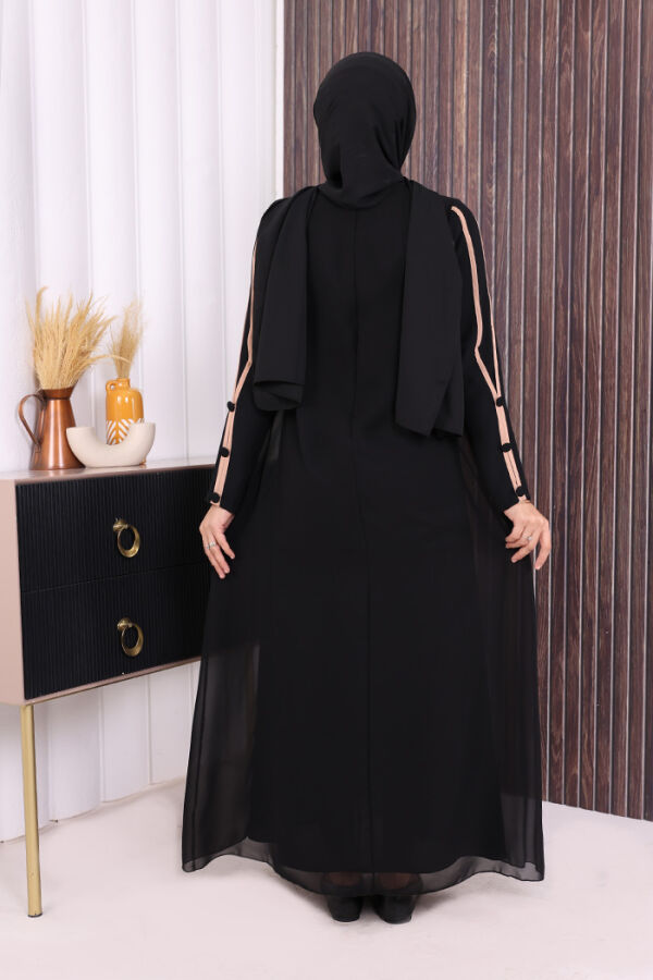 Düğme Detaylı Elbise 3919 Siyah - 2