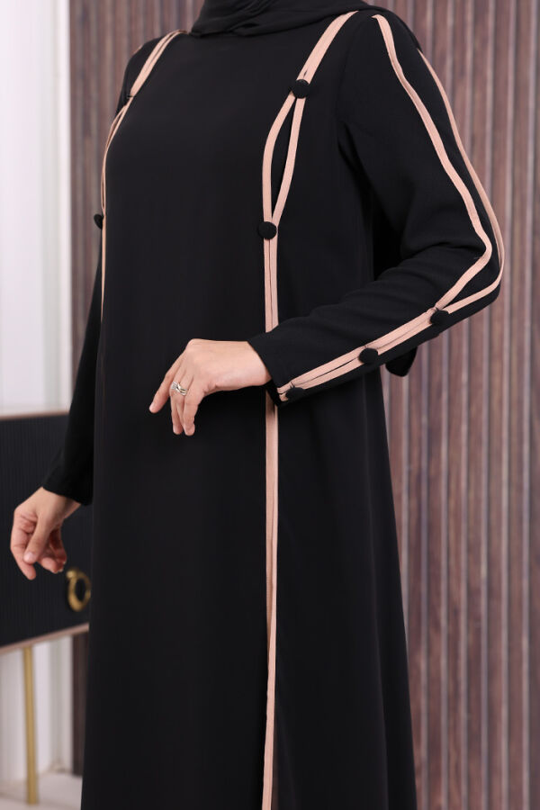 Düğme Detaylı Elbise 3919 Siyah - 5