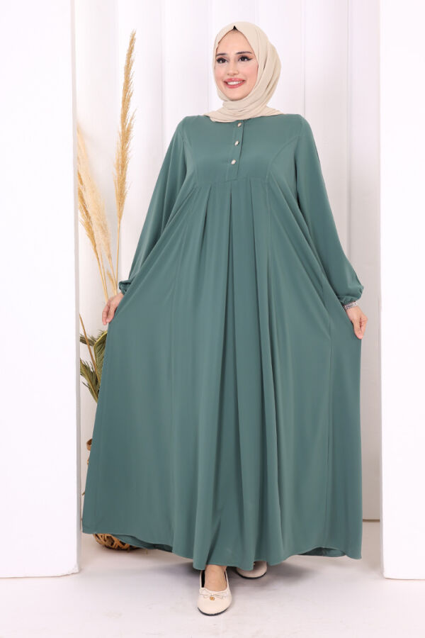 Düğme Detaylı Elbise 6028 Mint - 1