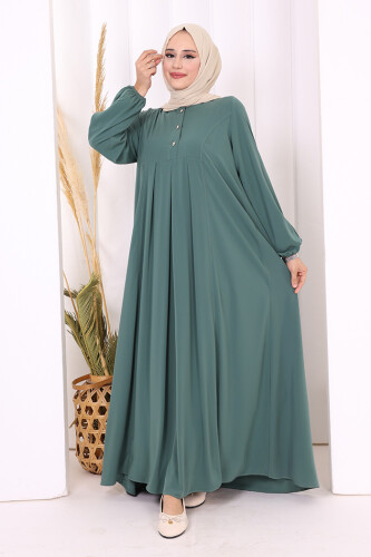 Düğme Detaylı Elbise 6028 Mint - 2