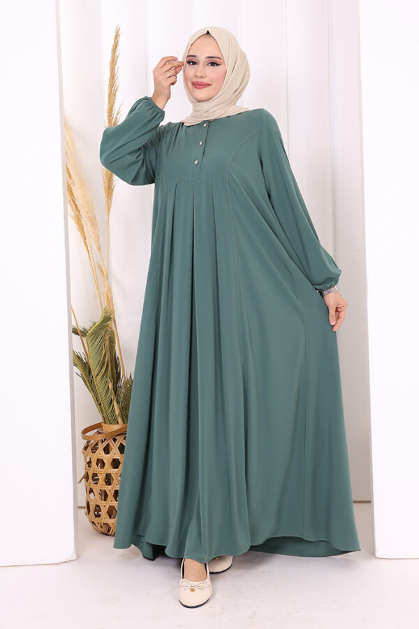 Düğme Detaylı Elbise 6028 Mint - 2