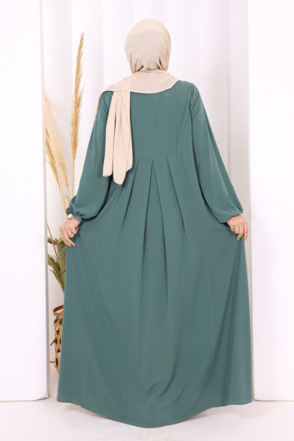 Düğme Detaylı Elbise 6028 Mint - 3