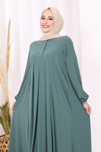 Düğme Detaylı Elbise 6028 Mint - 4