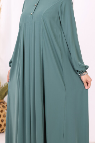Düğme Detaylı Elbise 6028 Mint - 5