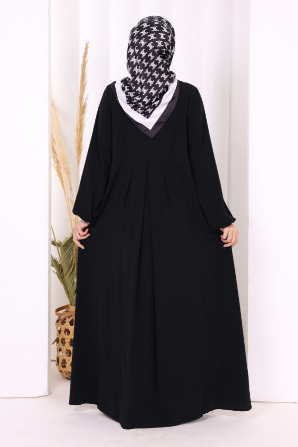 Düğme Detaylı Elbise 6028 Siyah - 3