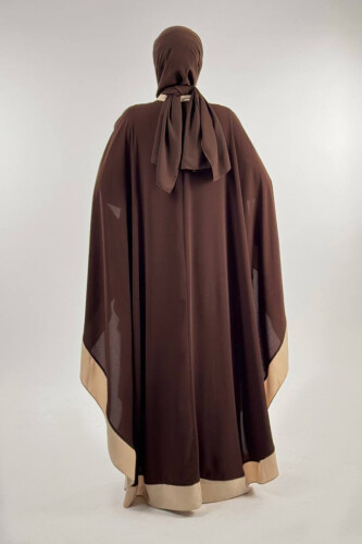 Düğme Detaylı Pelerin 70024 Kahve-Taş - 3