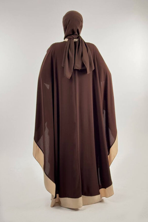 Düğme Detaylı Pelerin 70024 Kahve-Taş - 3