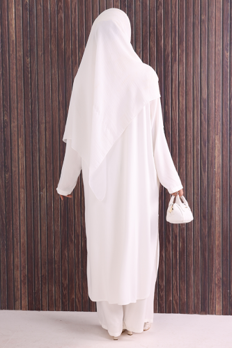 Düğmeli İkili Takım 6057 Ekru - 4