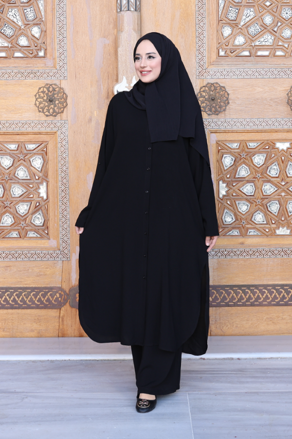 Düğmeli İkili Takım 6057 Siyah - 1