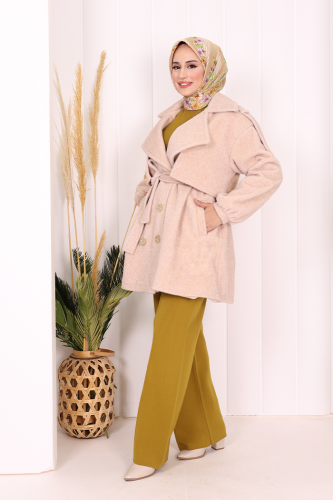 Düğmeli Kaban 70059 Taş - 4