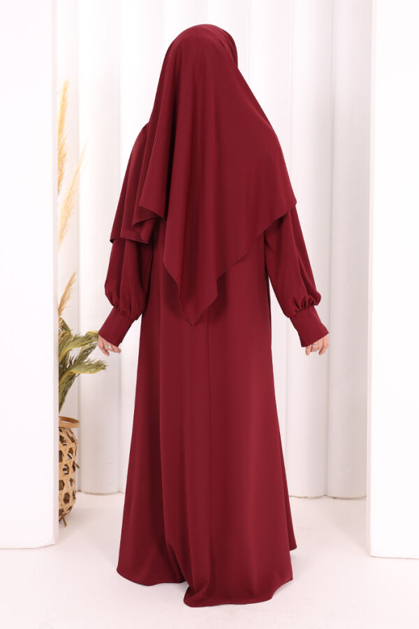 Eşarplı Elbise 6059 Mürdüm - 4