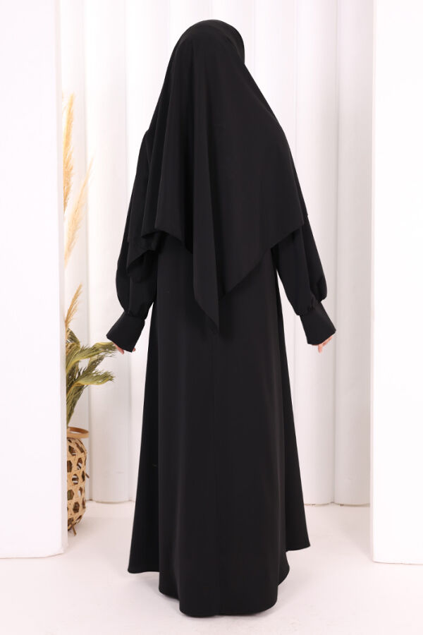 Eşarplı Elbise 6059 Siyah - 4