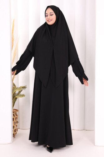 Eşarplı Elbise 6059 Siyah - 6